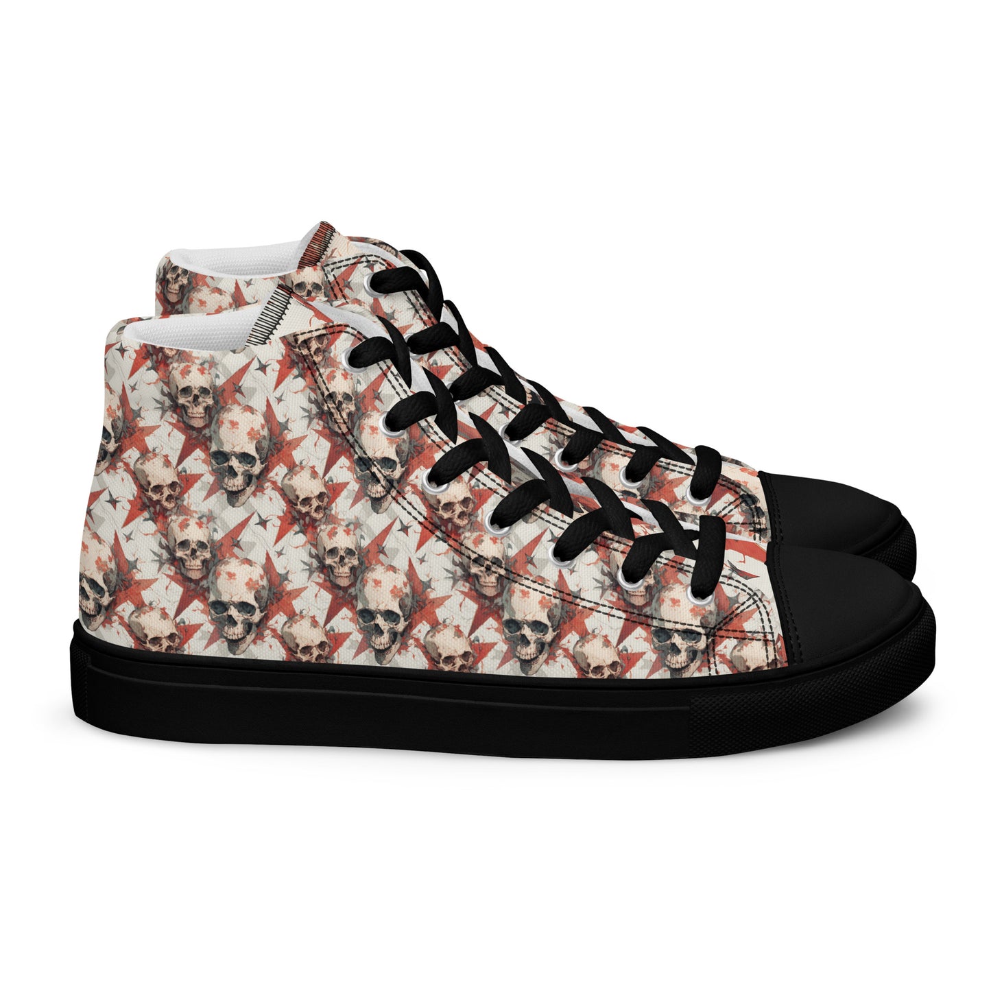 Red Star Skulls Women’s high top canvas shoes