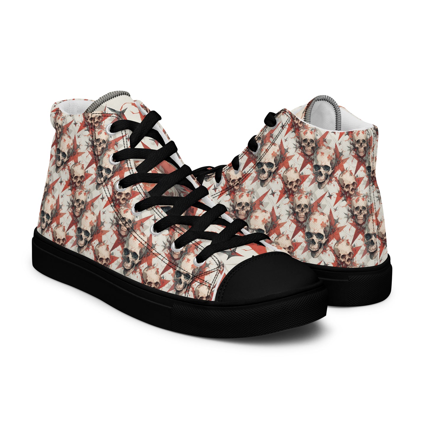 Red Star Skulls Women’s high top canvas shoes