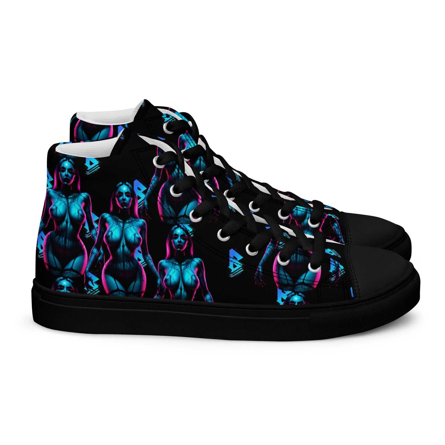 Pinup turquoise Women’s high top canvas shoes