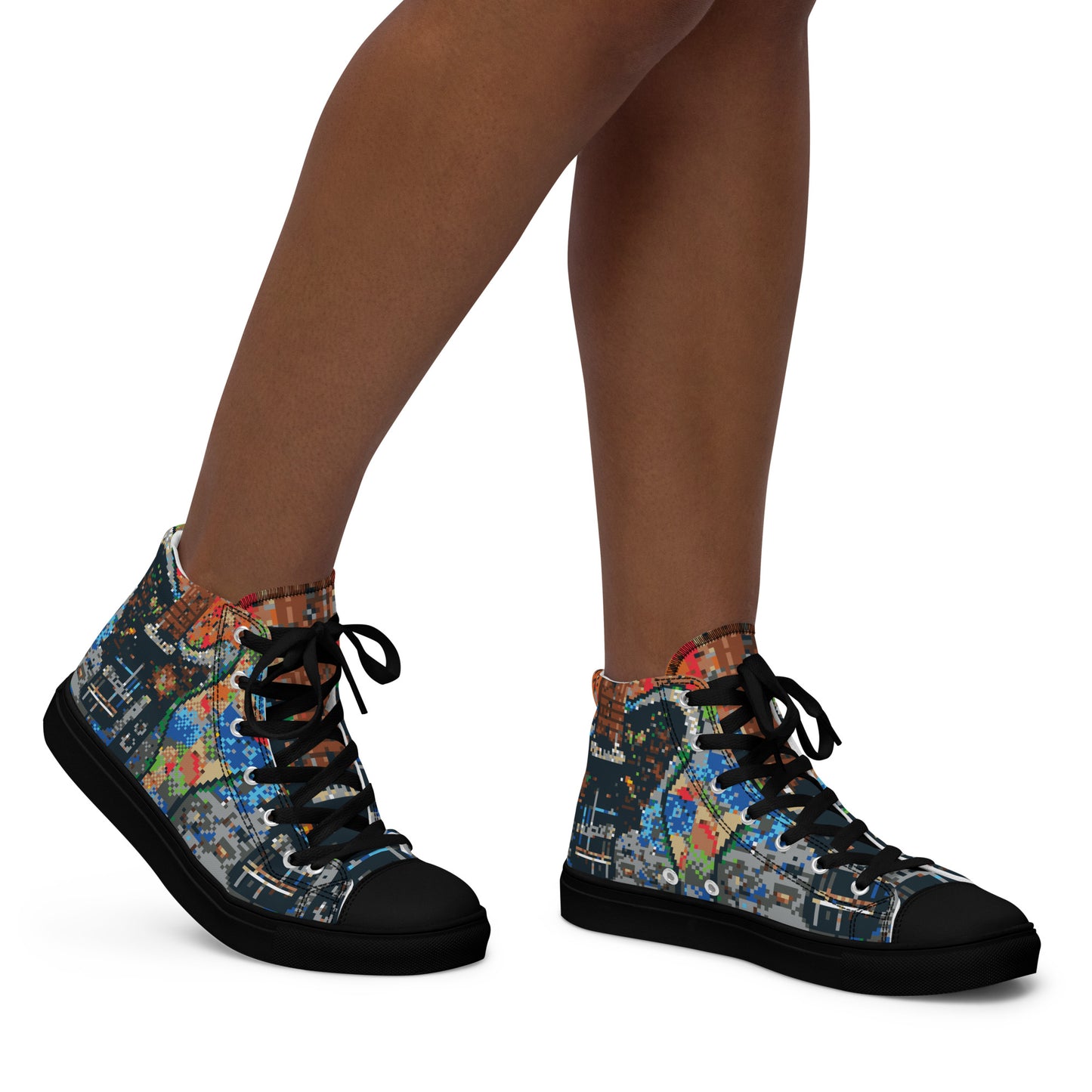 Pixel Guitar Women’s high top canvas shoes