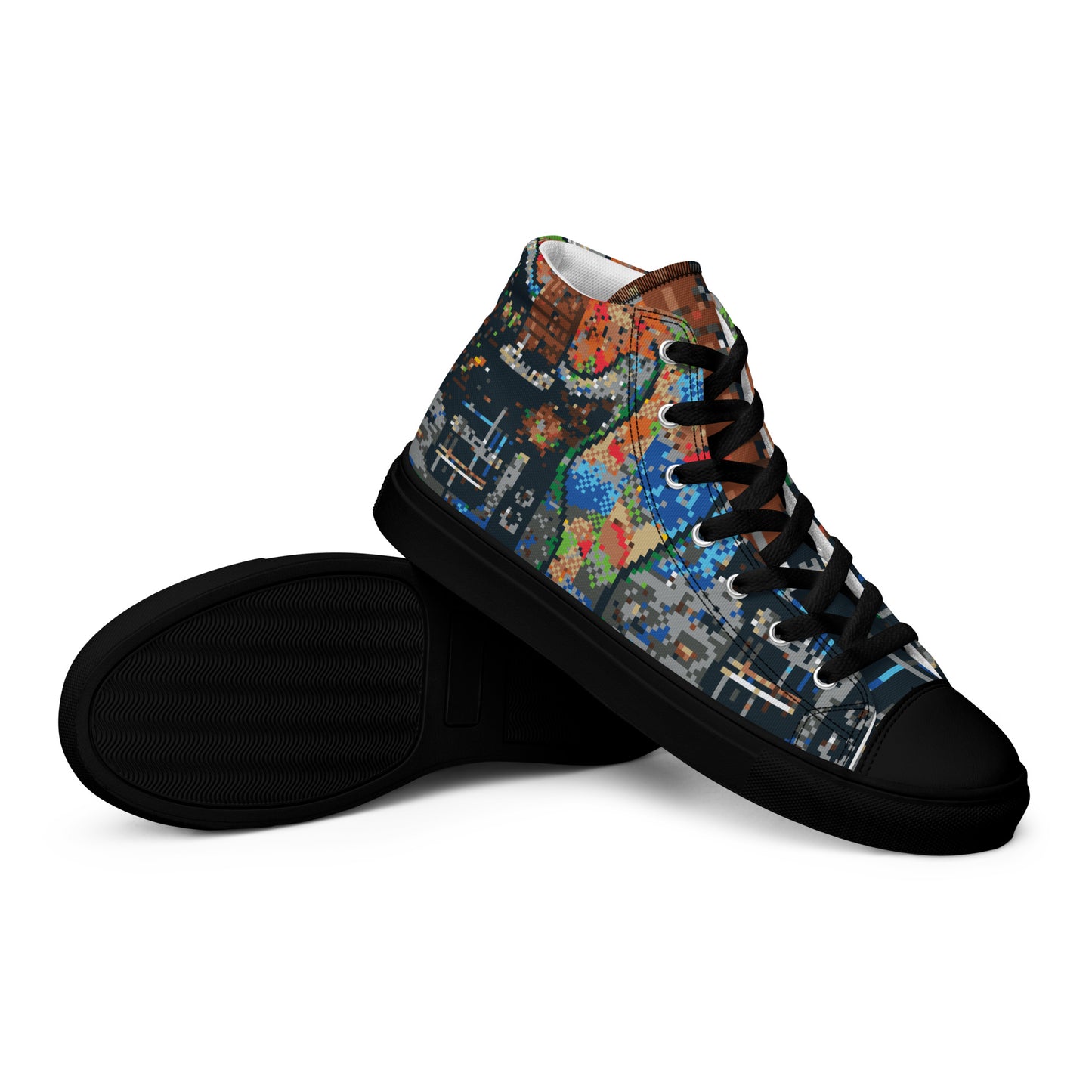 Pixel Guitar Women’s high top canvas shoes