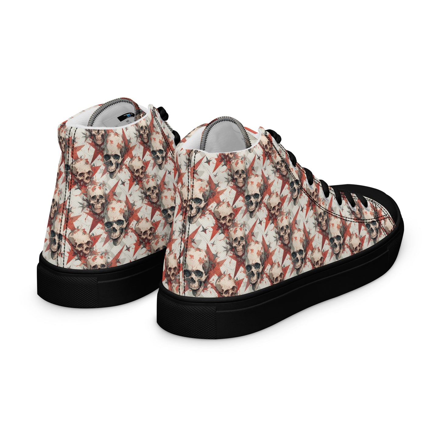 Red Star Skulls Women’s high top canvas shoes