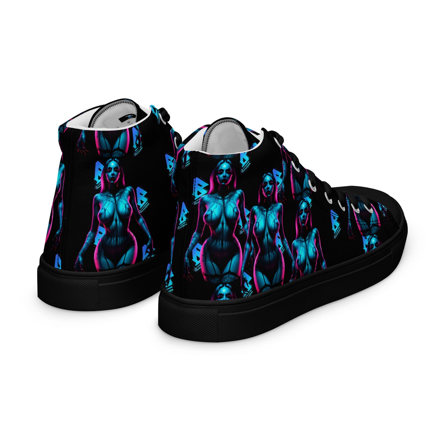 Pinup turquoise Women’s high top canvas shoes