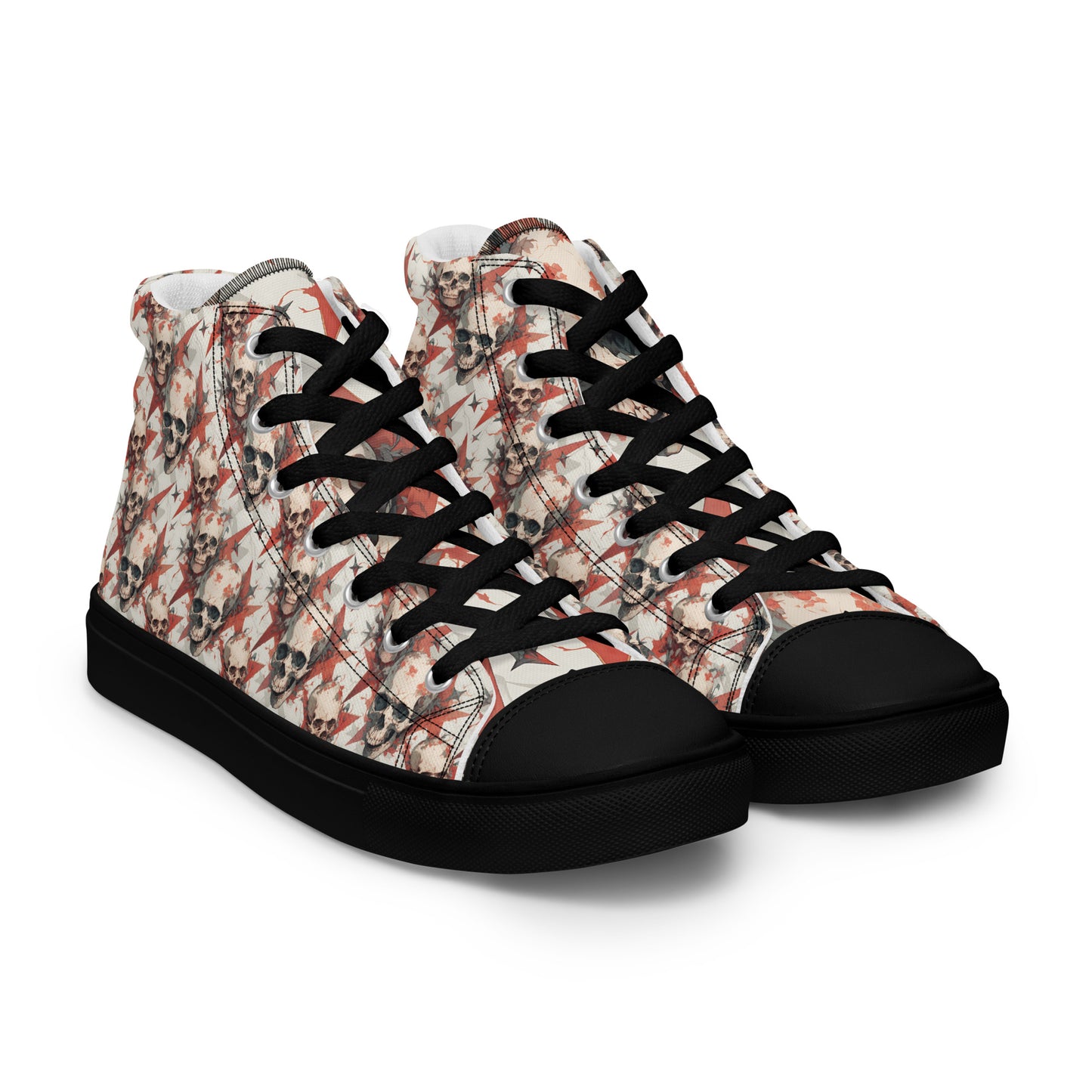Red Star Skulls Women’s high top canvas shoes