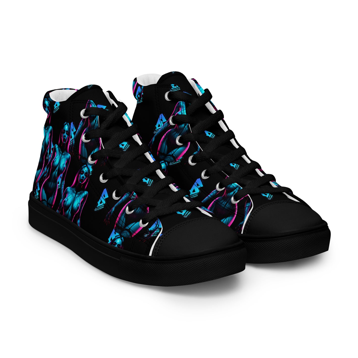 Pinup turquoise Women’s high top canvas shoes