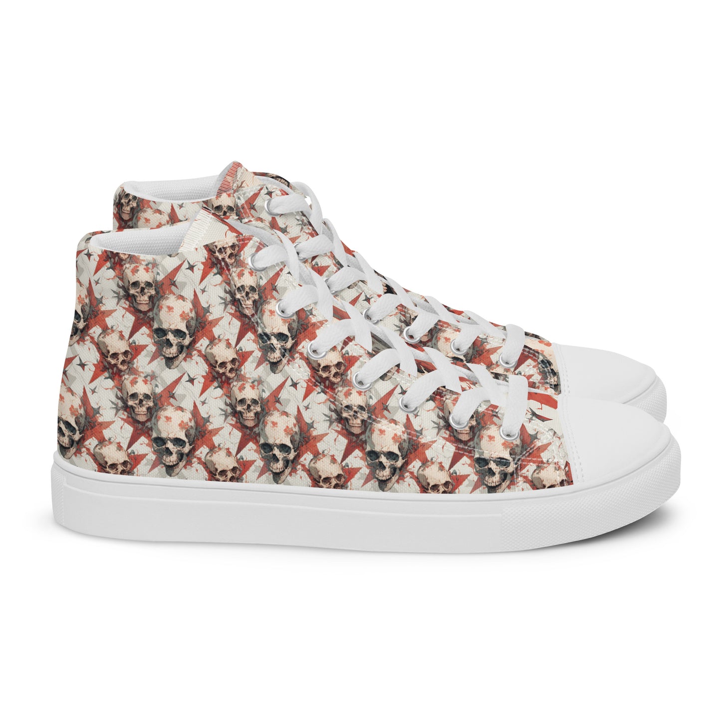 Red Star Skulls Women’s high top canvas shoes