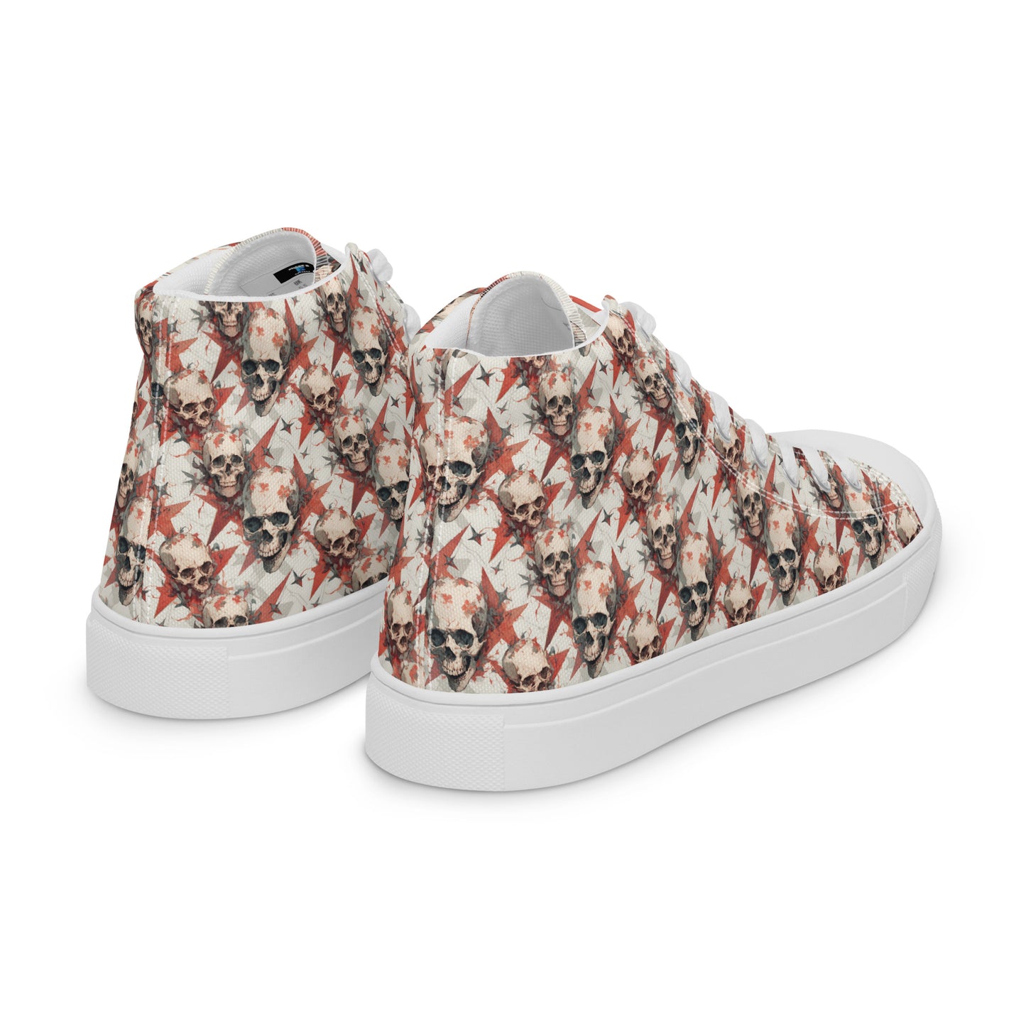 Red Star Skulls Women’s high top canvas shoes