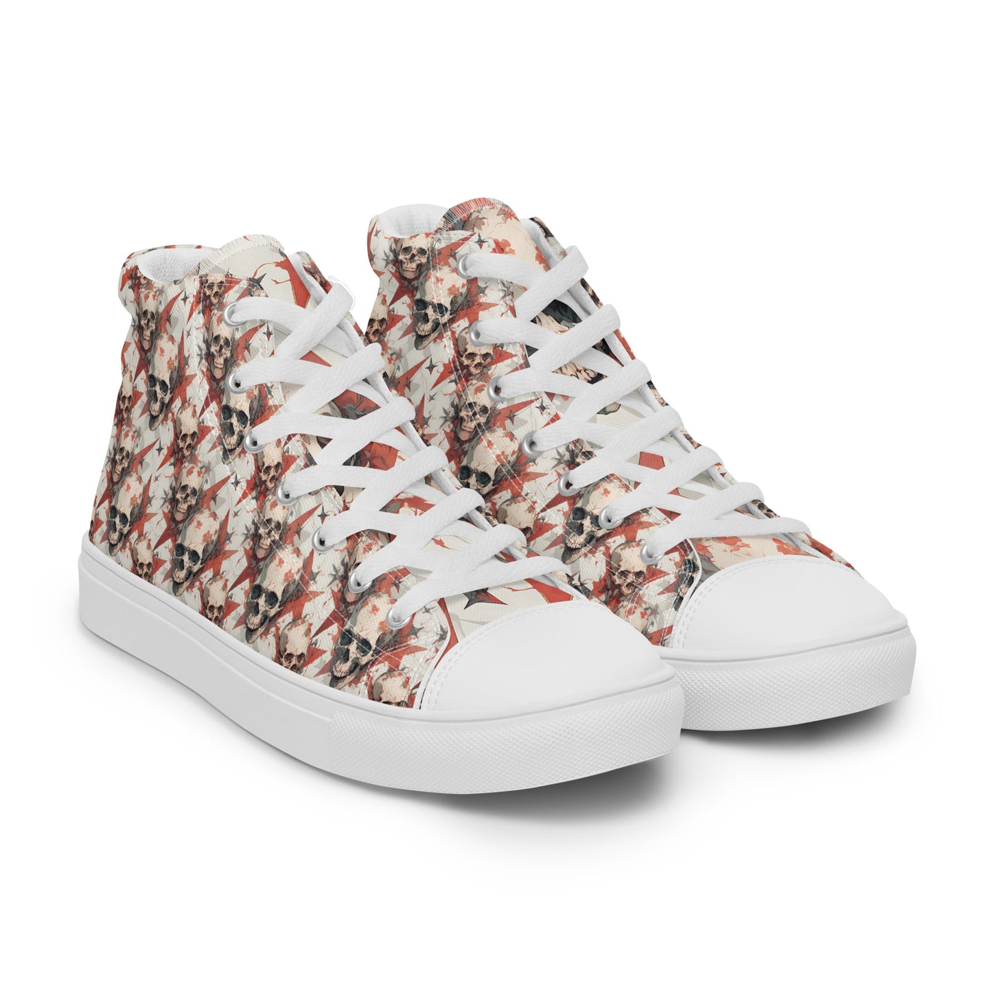 Red Star Skulls Women’s high top canvas shoes