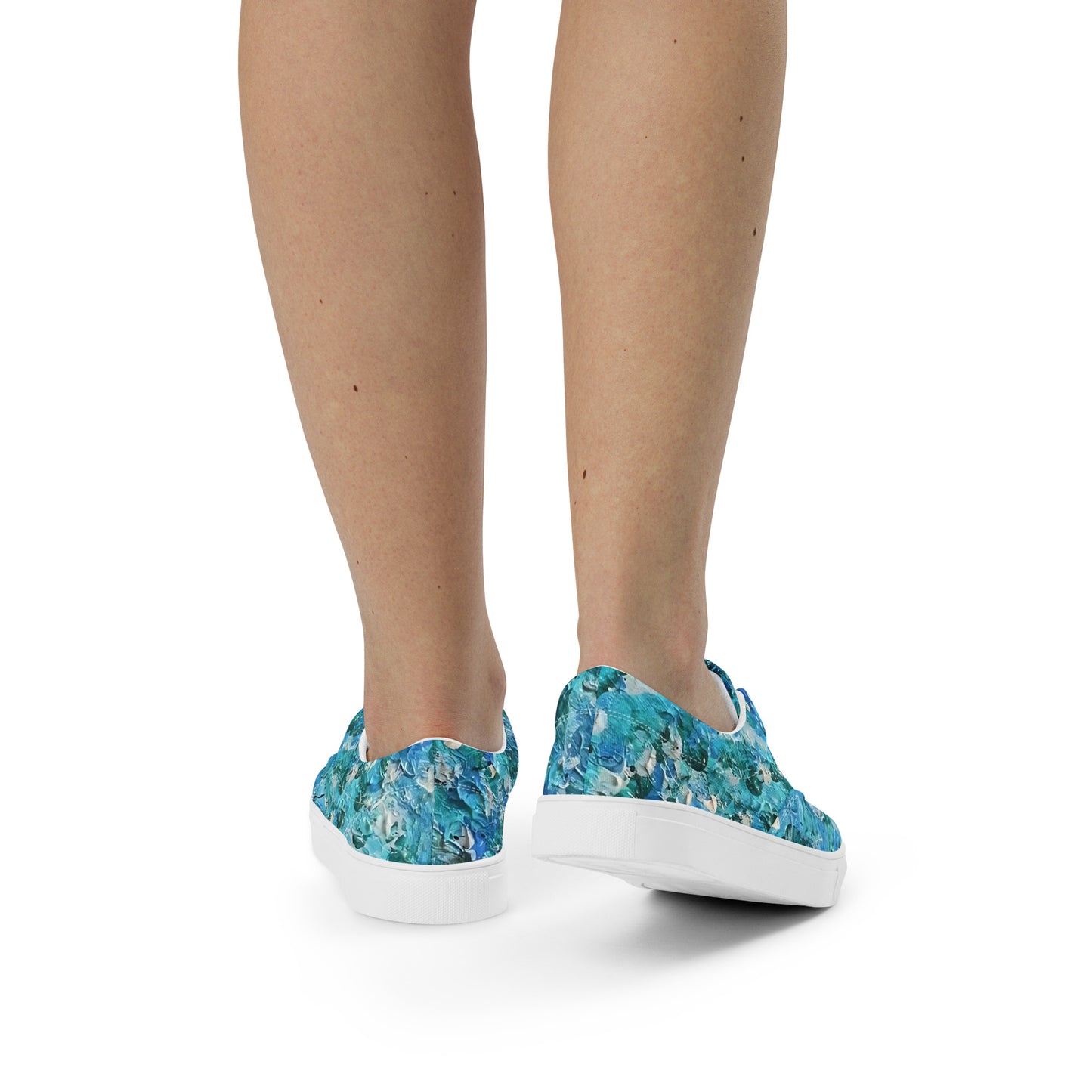 Abstract Blues Women’s lace-up canvas shoes – Free Delivery! Rock / Metal / Gothic / EDM / Clubwear - Alternative Apparel Only from Phase B Records.