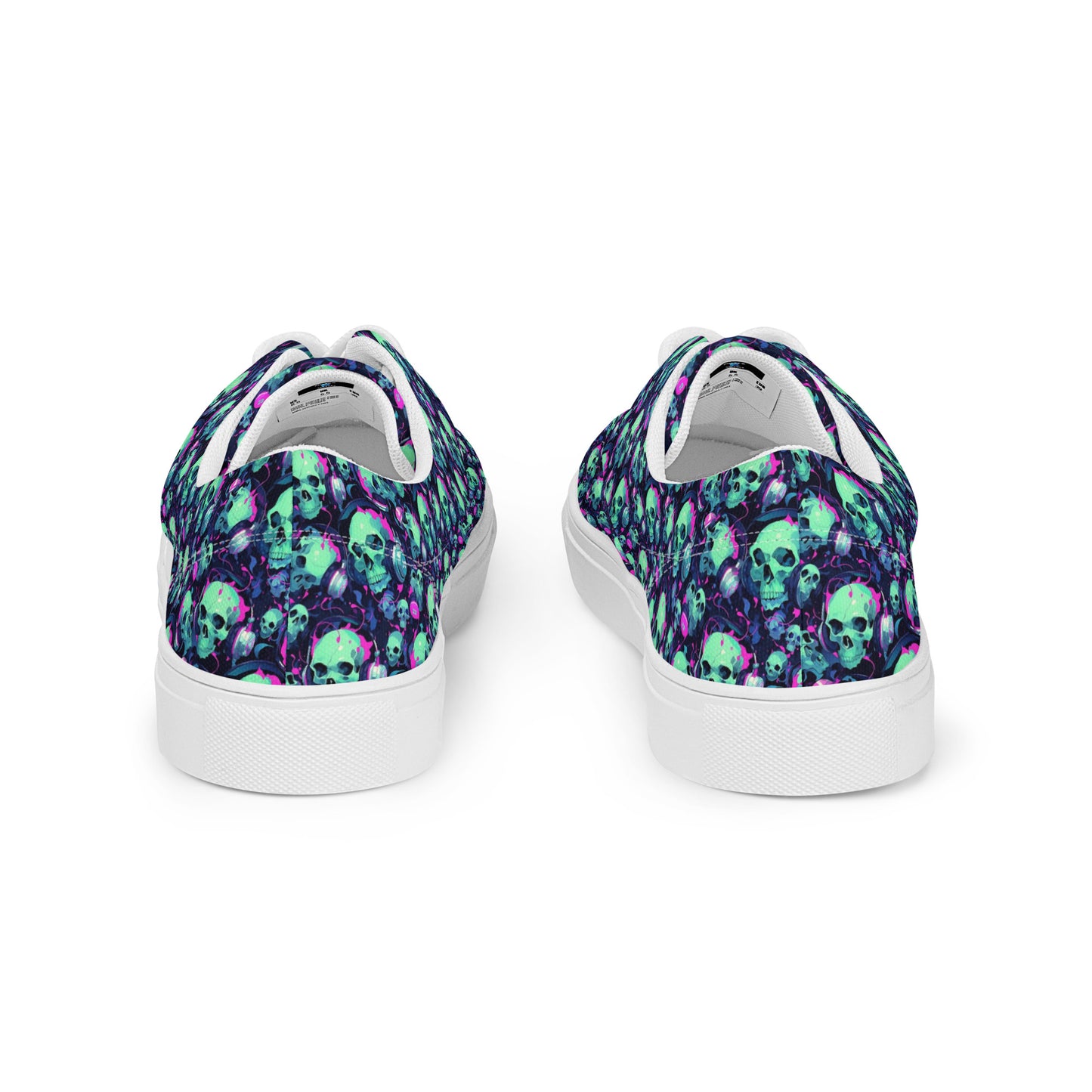 Turquoise Skulls Women’s lace-up canvas shoes