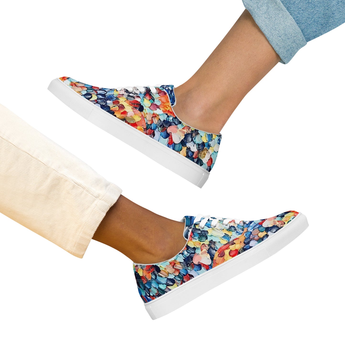 Abstract Beach Oils Women’s lace-up canvas shoes – Free Delivery! Rock / Metal / Gothic / EDM / Clubwear - Alternative Apparel Only from Phase B Records.
