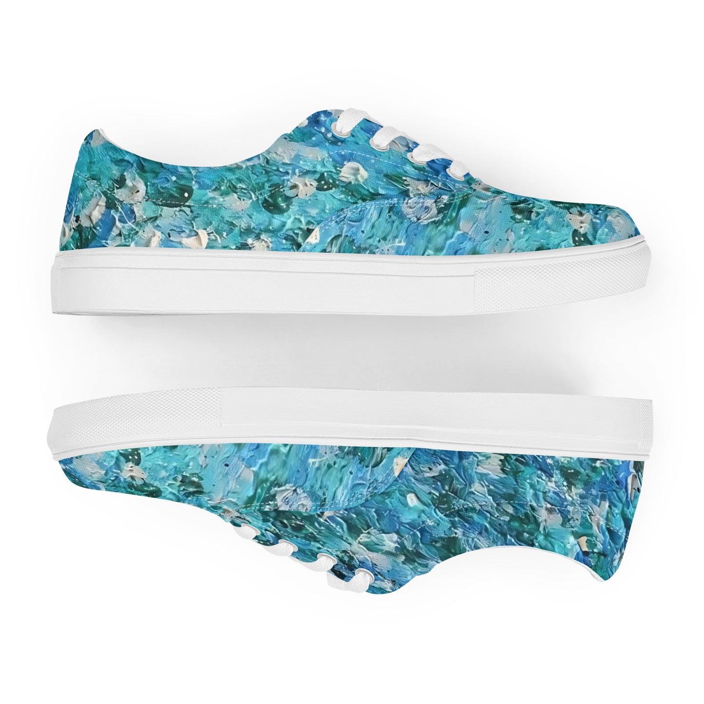 Abstract Blues Women’s lace-up canvas shoes – Free Delivery! Rock / Metal / Gothic / EDM / Clubwear - Alternative Apparel Only from Phase B Records.
