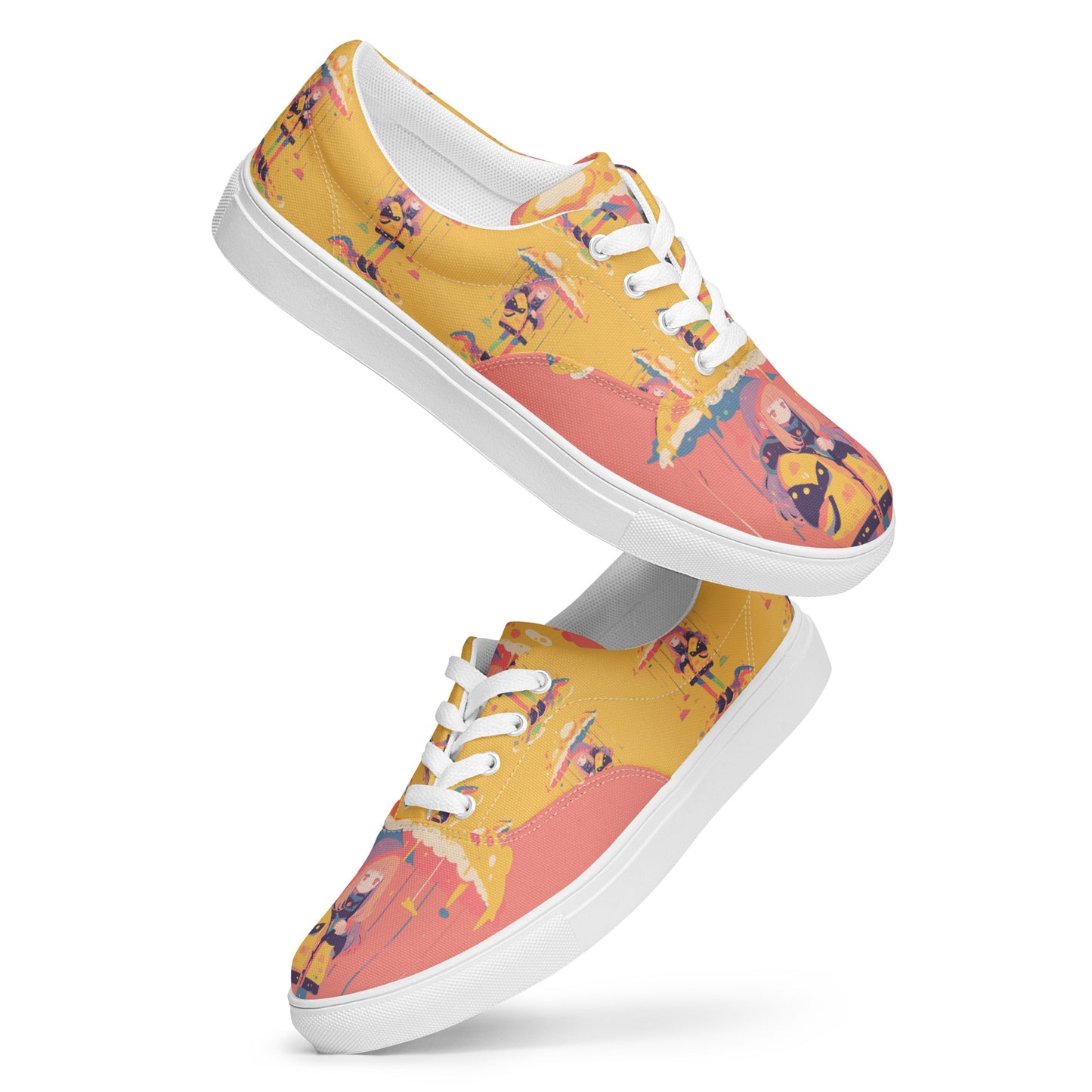 Anime Rain Girl Women’s lace-up canvas shoes