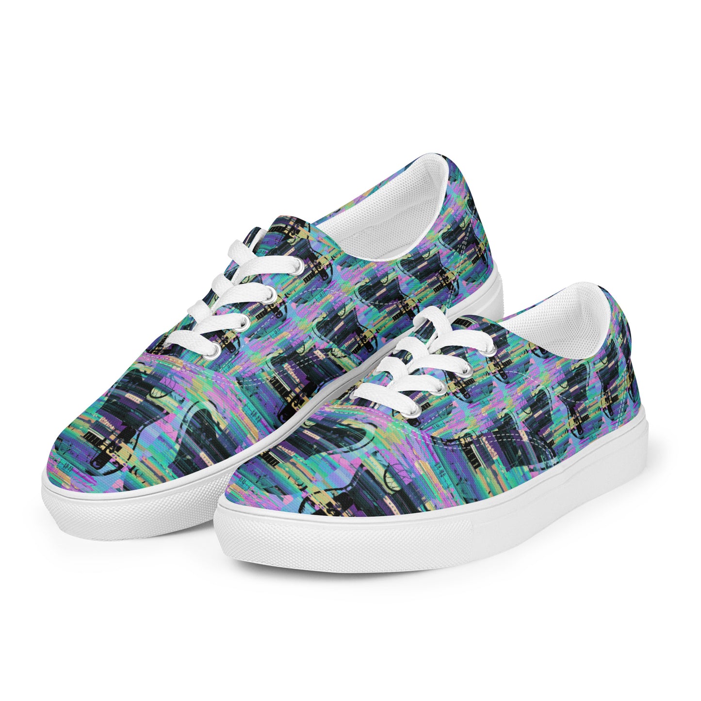 Glitch Guitar Women’s lace-up canvas shoes