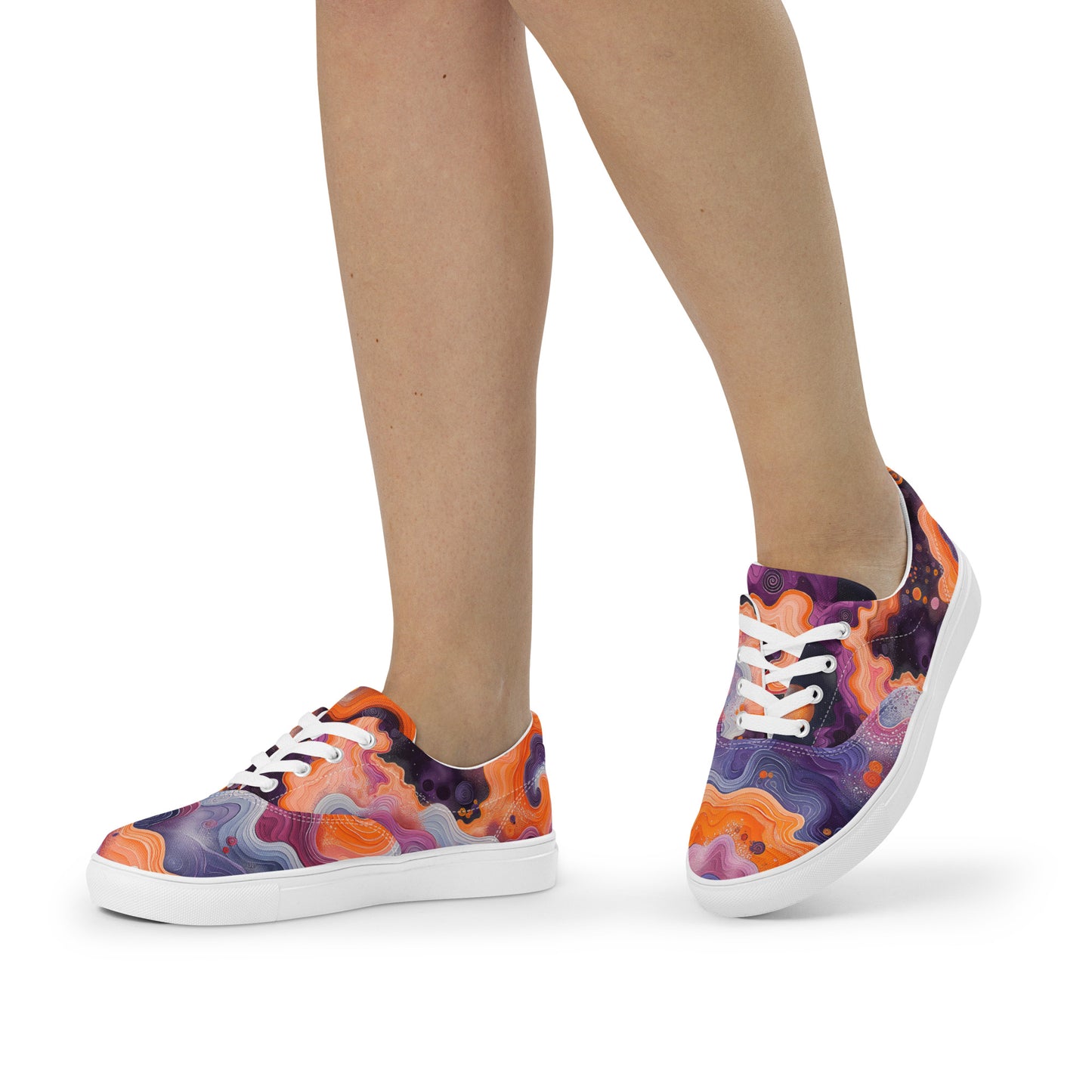Space Clouds Women’s lace-up canvas shoes