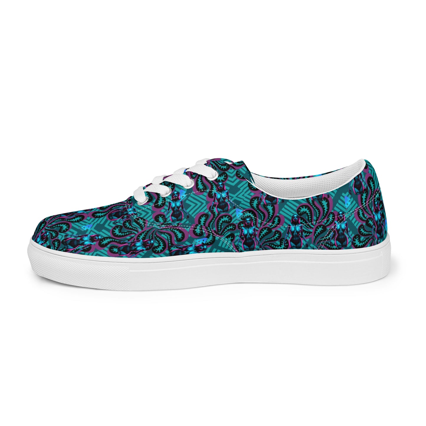 Pinup Turquoise Women’s lace-up canvas shoes