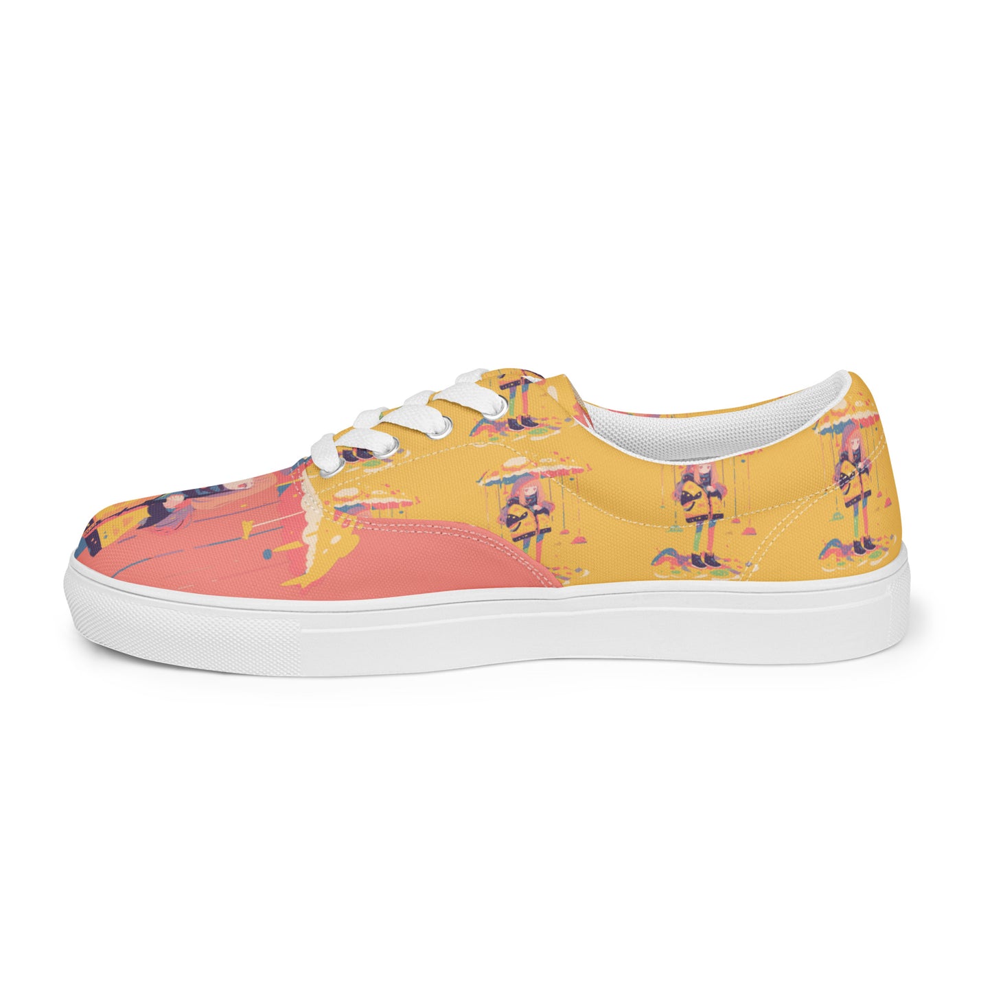 Anime Rain Girl Women’s lace-up canvas shoes