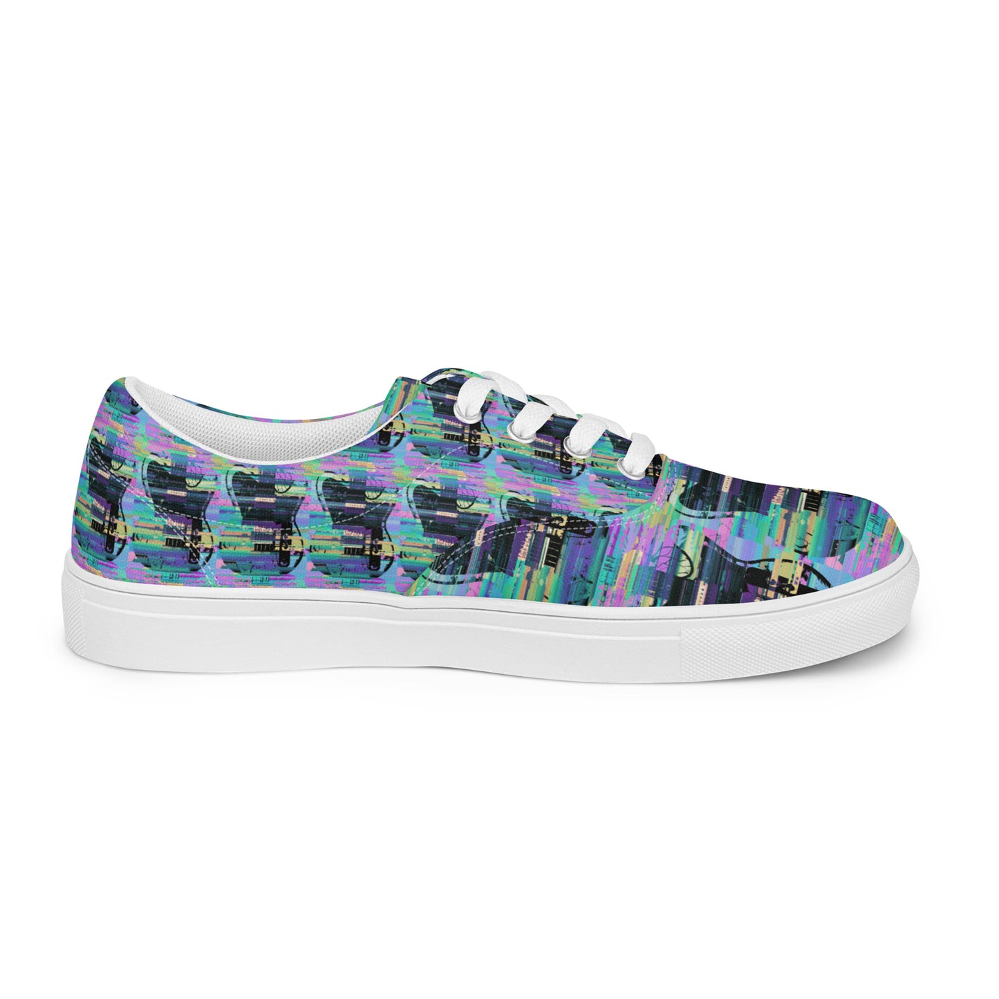Glitch Guitar Women’s lace-up canvas shoes