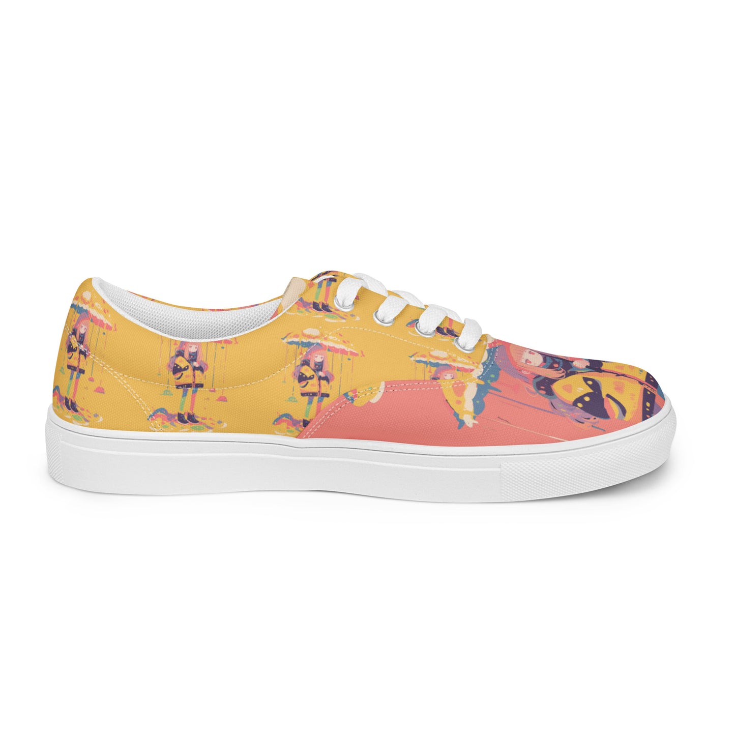 Anime Rain Girl Women’s lace-up canvas shoes