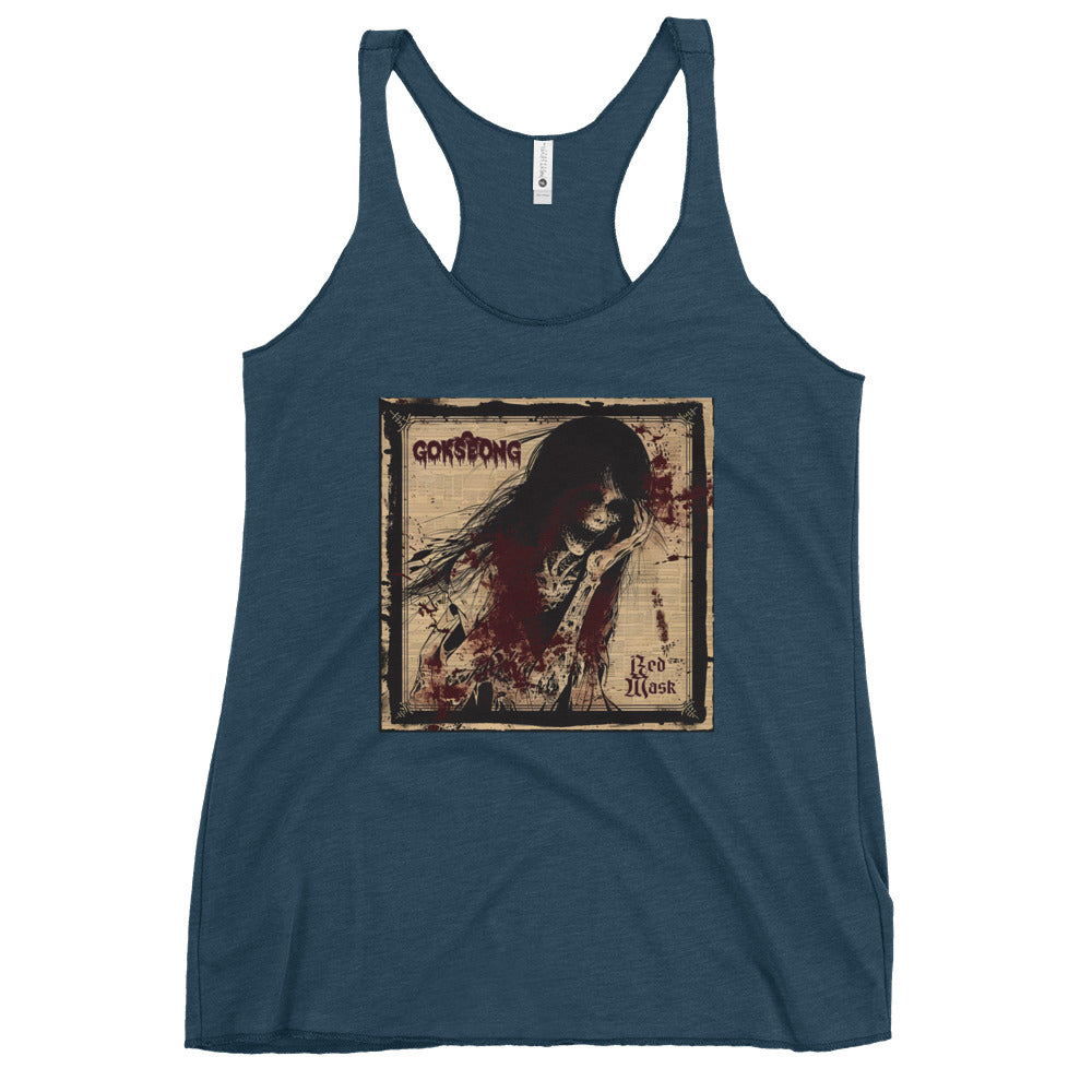 Gokseong Red Mask Women's Racerback Tank - Free Delivery! Rock / Metal / Alternative - Alternative Apparel and Merch Only from Phase B Records.