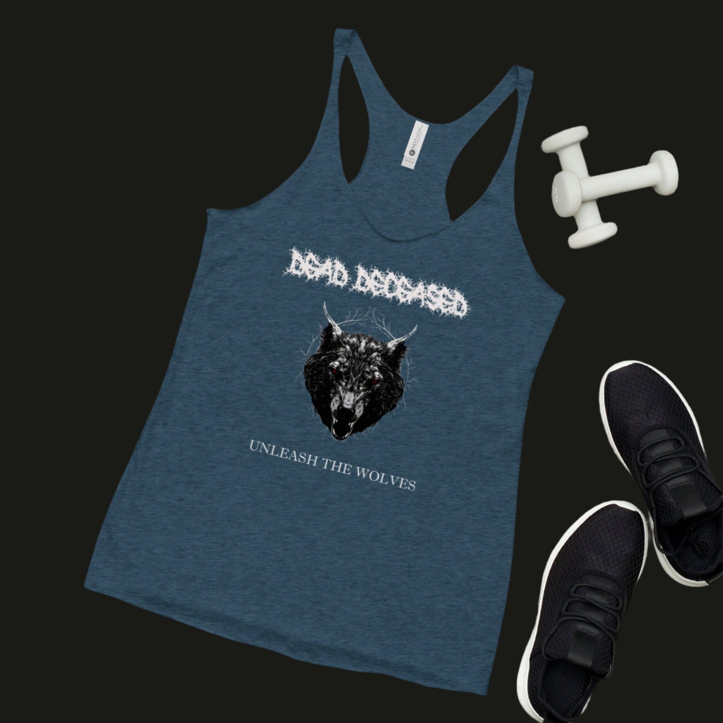 Dead Deceased Women's Tank Top - Unleash the Wolves Racerback - Free Delivery - Swedish Thrash Metal Gothic Alternative Apparel - Plus Size to XL