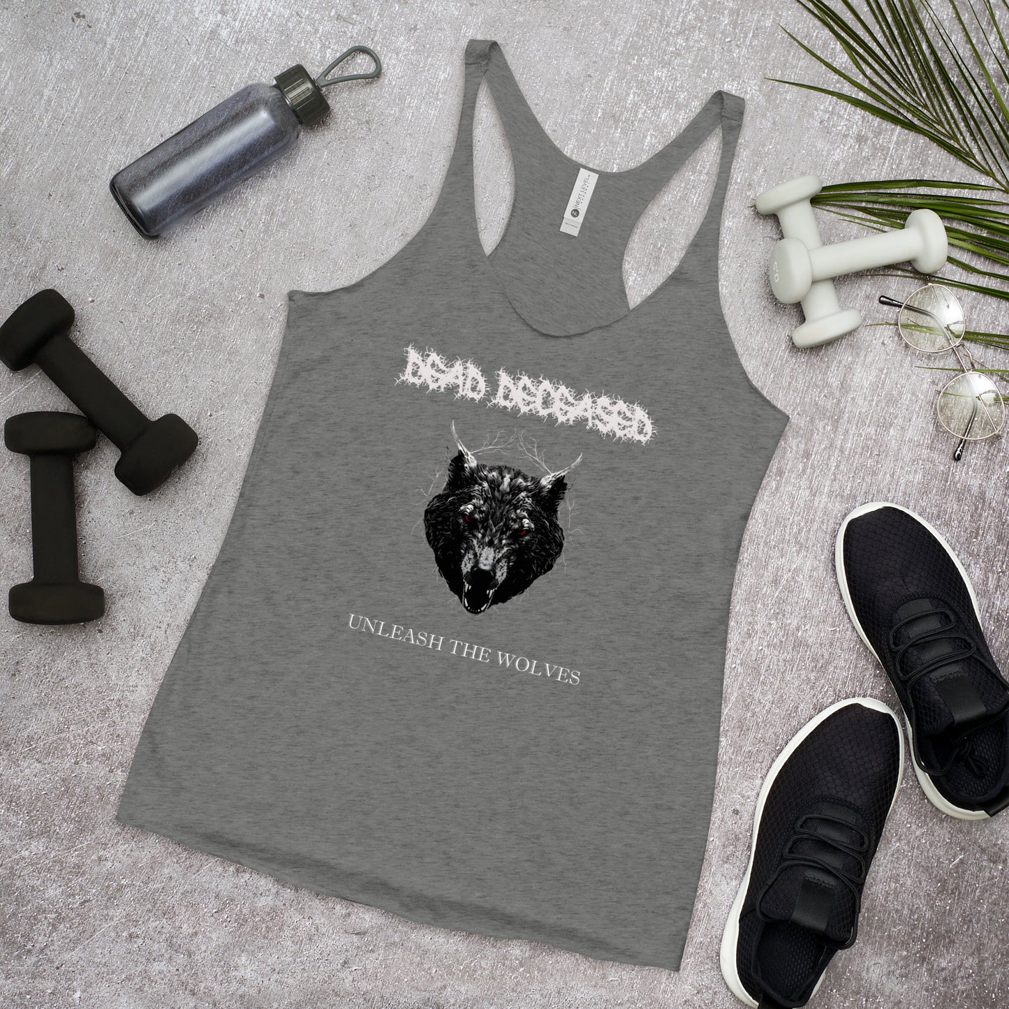 Dead Deceased Women's Tank Top - Unleash the Wolves Racerback - Free Delivery - Swedish Thrash Metal Gothic Alternative Apparel - Plus Size to XL