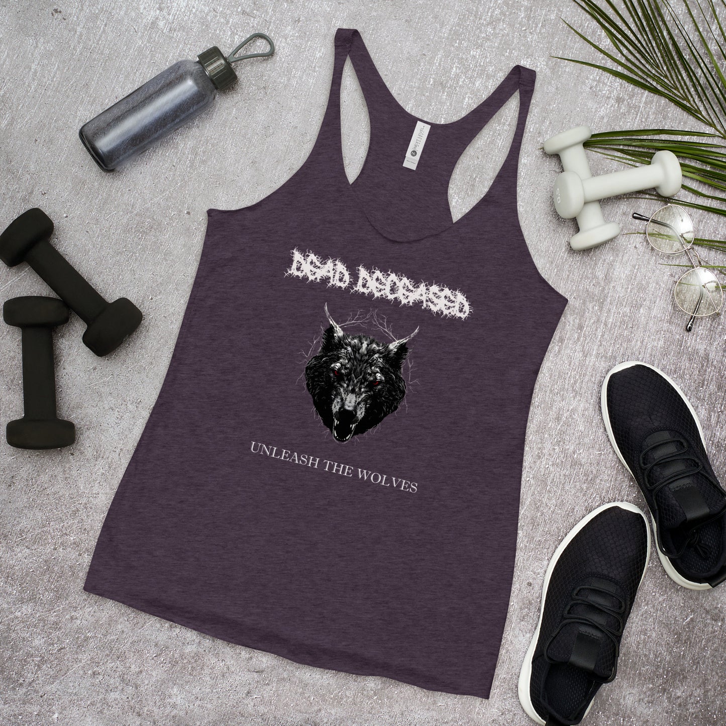 Dead Deceased Women's Tank Top - Unleash the Wolves Racerback - Free Delivery - Swedish Thrash Metal Gothic Alternative Apparel - Plus Size to XL