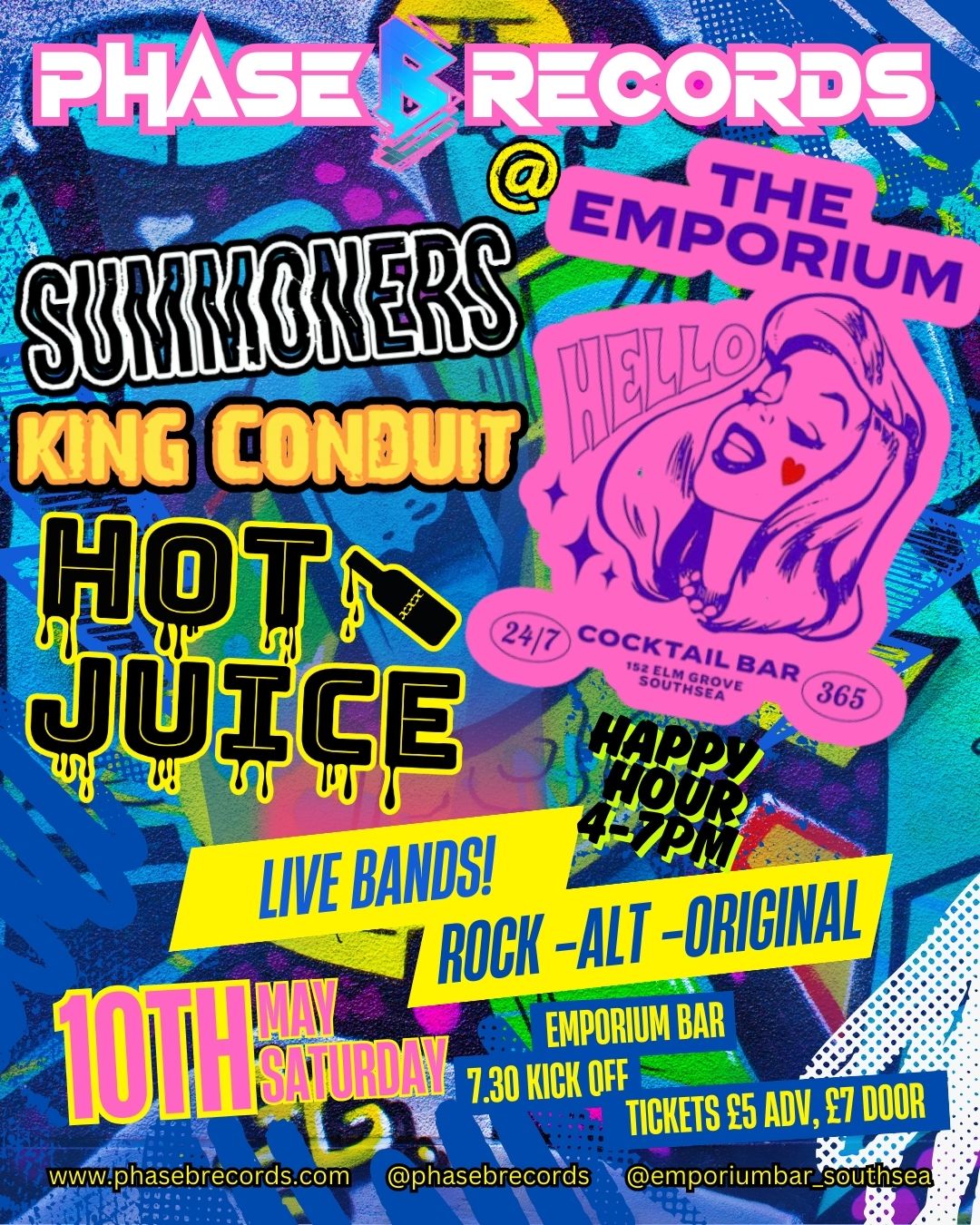 Sat 10th May '25 - The Summoners - Headline Gig - feat. King Conduit - Hot Juice - The Emporium Bar - Portsmouth