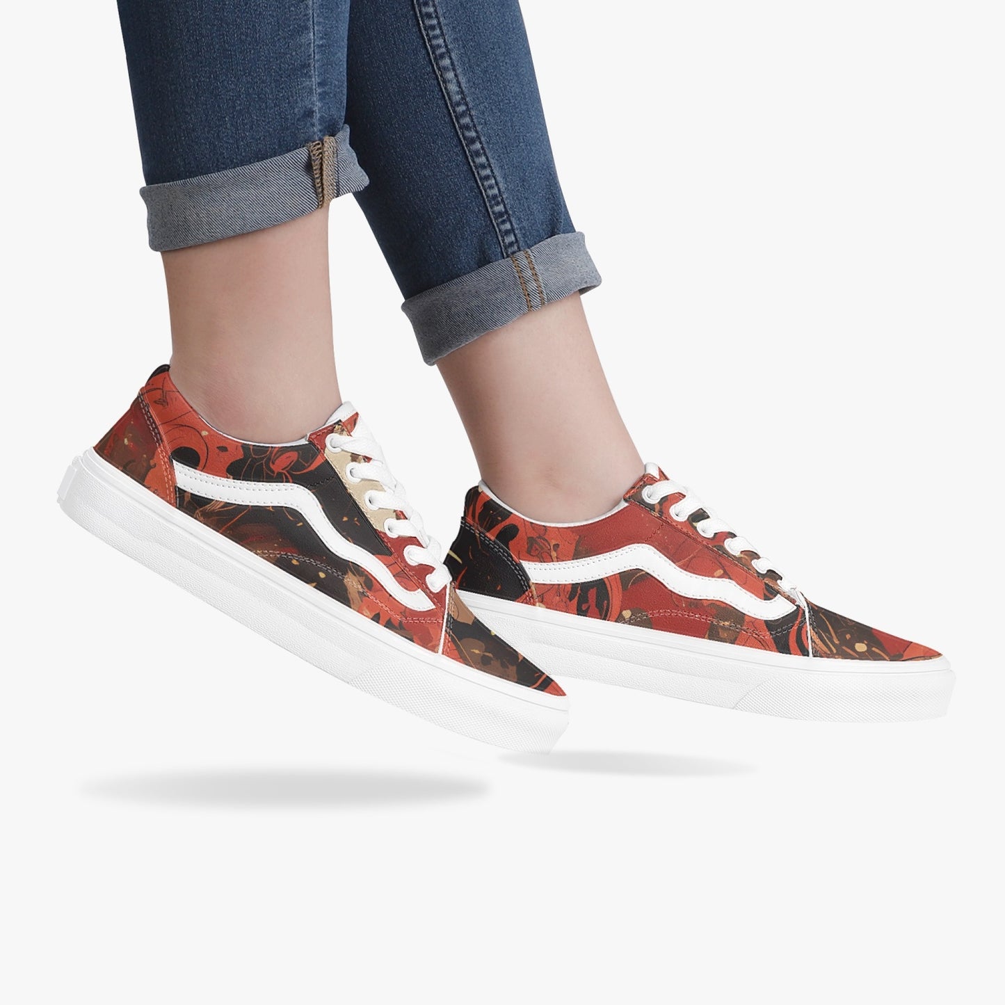 Batik Horror Low-Top Canvas Sneakers