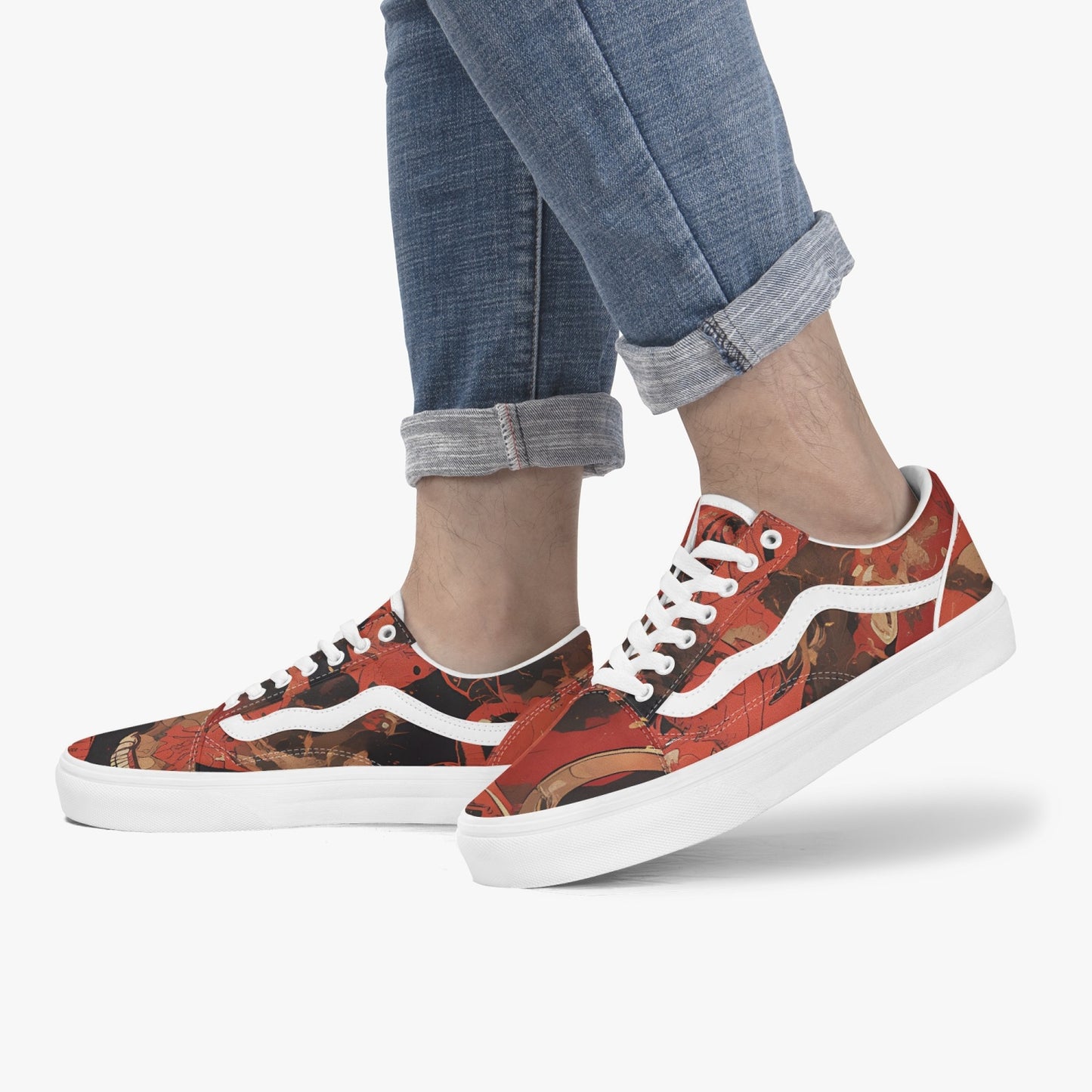 Batik Horror Low-Top Canvas Sneakers