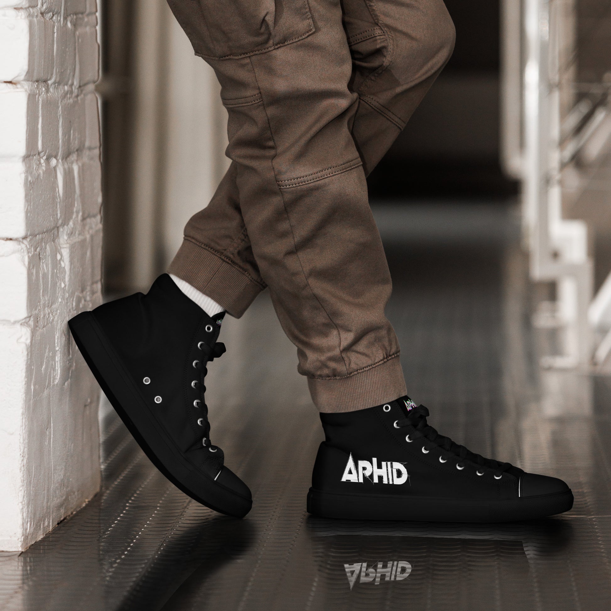 APHID -  Men’s high top canvas Rock / Metal shoes - Free Delivery! Alternative Graphic footwear / Nu Metal