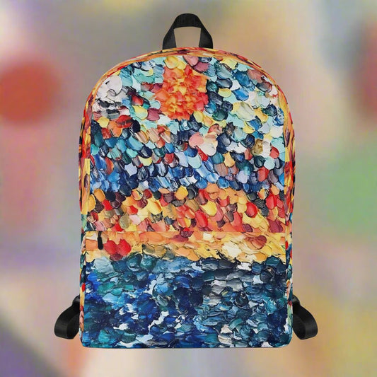 Abstract Beach Oils Art Backpack –  Free Delivery! Rock / Metal / Gothic / EDM / Clubwear - Alternative Apparel Only from Phase B Records.