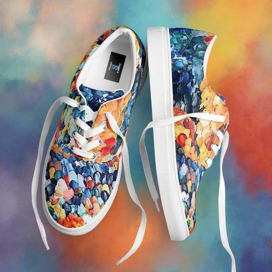 Abstract Beach Oils Men’s lace-up canvas shoes –  Free Delivery! Rock / Metal / Gothic / EDM / Clubwear - Alternative Apparel Only from Phase B Records.
