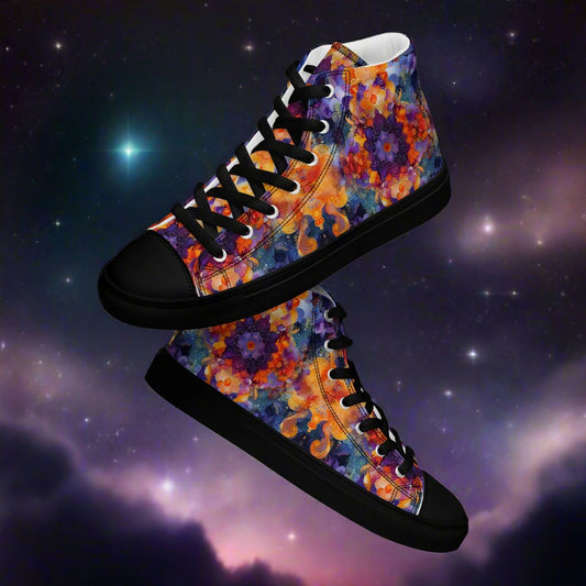 Abstract Sky Women’s high top canvas shoes –  Free Delivery! Rock / Metal / Gothic / EDM / Clubwear - Alternative Apparel Only from Phase B Records.