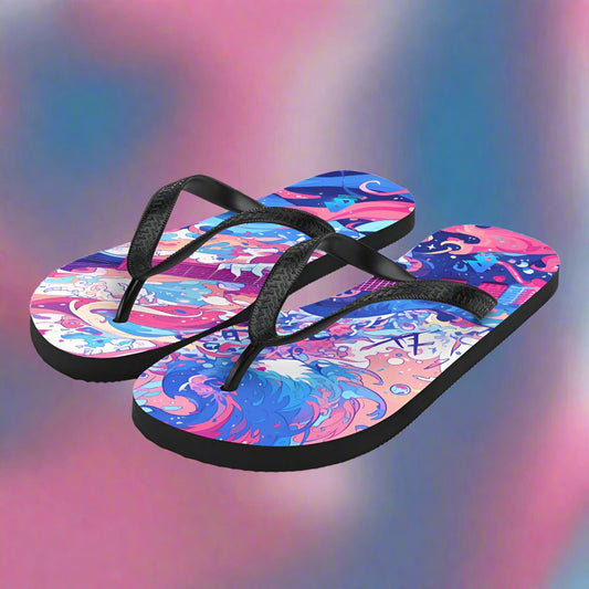 Anime Guitar Flip-Flops –  Free Delivery! Rock / Metal / Gothic / EDM / Clubwear - Alternative Apparel Only from Phase B Records.