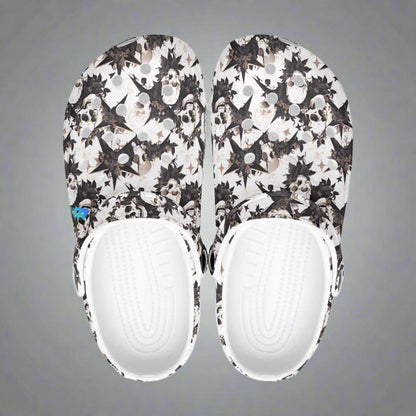 Black Star Skulls Rok-Clogs - Alternative Art Clogs for Men/Women/Kids