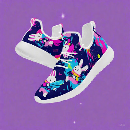 Bunnies innn spaaace Classic Mesh Knit Sneakers - Rock/Metal/Underground -Alternative Footwear