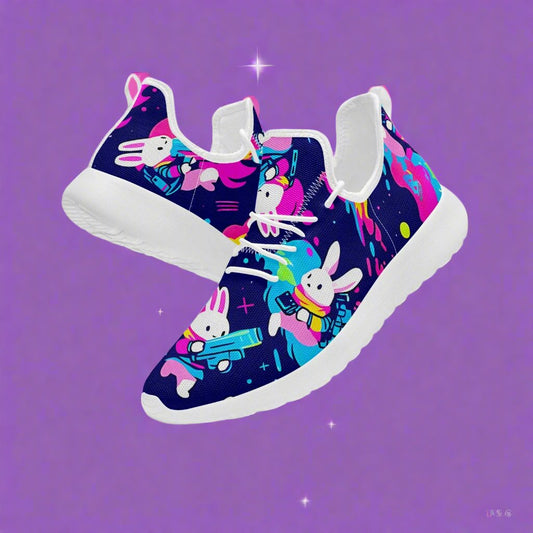 Bunnies innn spaaace Classic Mesh Knit Sneakers - Rock/Metal/Underground -Alternative Footwear