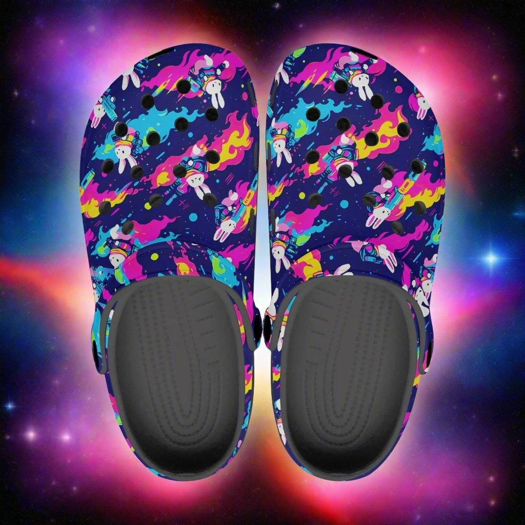 Bunny Rabbits in space Clogs.Phase B Records