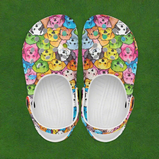 Colourful Puppies Rok-Clogs - Alternative Art Clogs for Kids