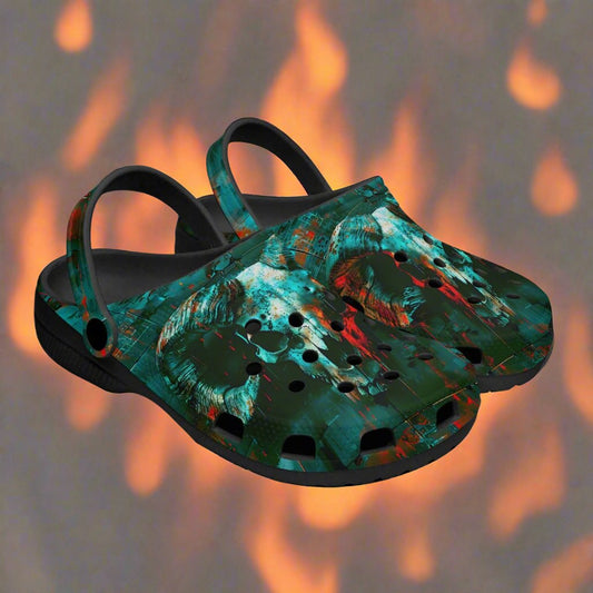 Demon Skull Rok-Clogs- Alternative Graphic Art Clogs for Men/ Women 