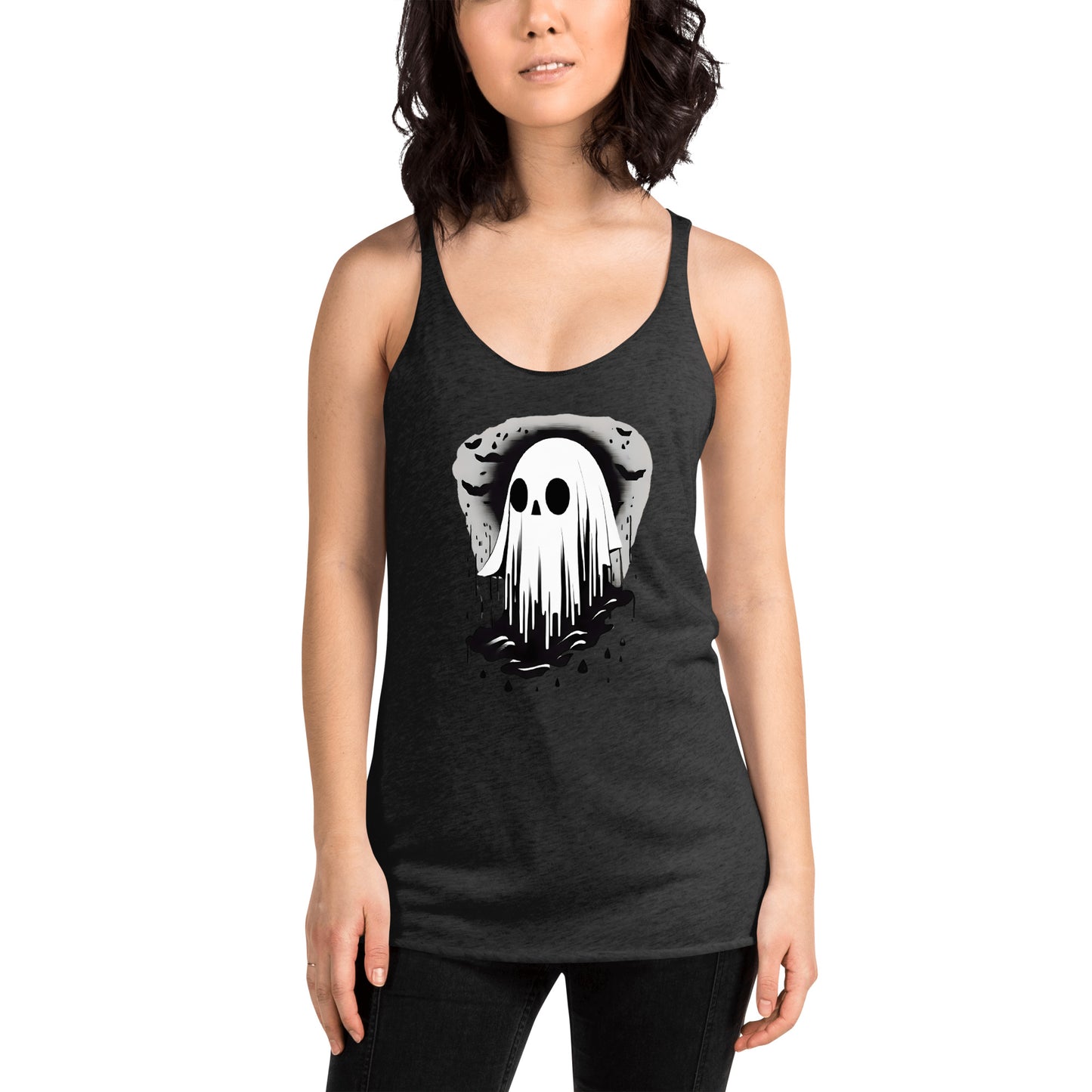 Ghost-Print-womens-racerback-tank-top-vintage-black