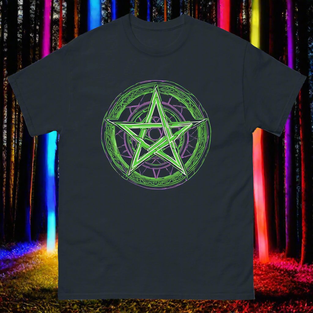 Green Pentagram Unisex classic tee - Free Delivery! Rock / Metal / Electronic / EDM / Underground - Alternative Apparel and Merch Only from Phase B Records.