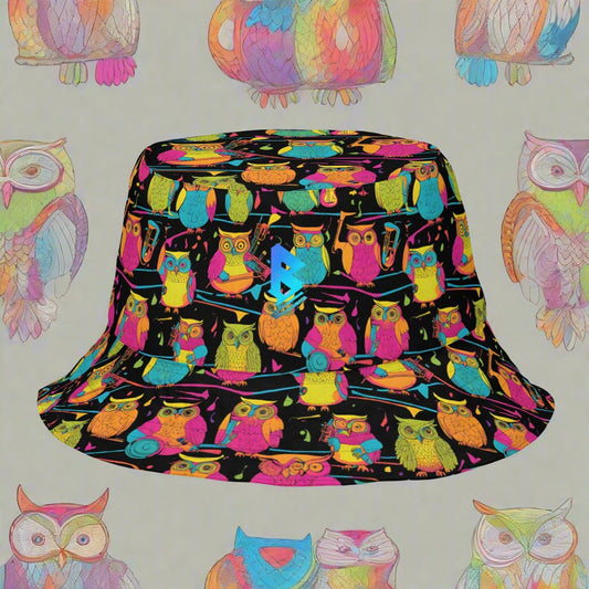 Jammin' Owls Reversible bucket hat - Free Delivery! Reggae / Dub / Ska / Ska punk / Punk - Alternative Apparel and Merch Only from Phase B Records.