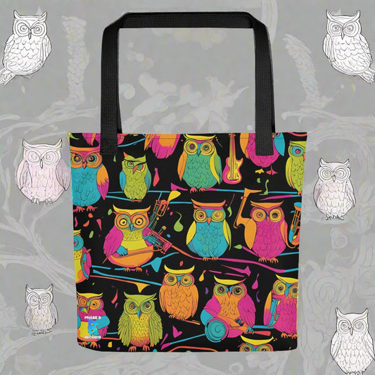 Jammin' Owls Tote bag - Free Delivery! Reggae / Dub / Ska / Ska punk / Punk - Alternative Apparel and Merch Only from Phase B Records.