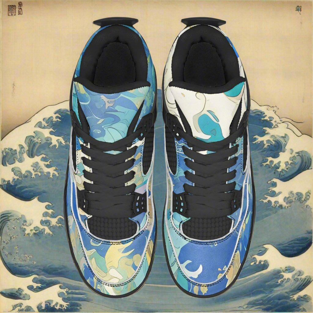 Kanagawa Waves Basketball Shoes Unisex - Rock/Metal/Underground -Alternative Footwear