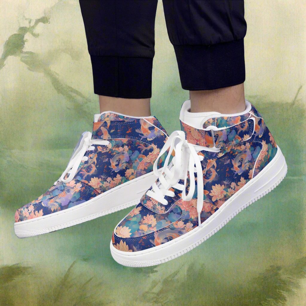 Koi High-Top Leather Sports Sneakers - Rock/Metal/Underground -Alternative Footwear