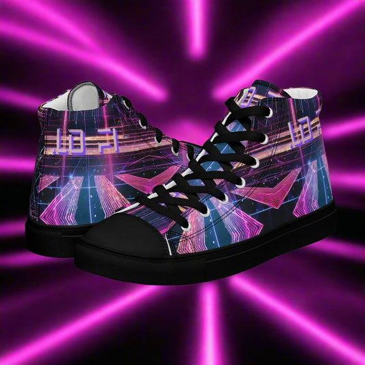 LO FI Men’s high top canvas shoes- Free Delivery! Rock / Metal / Electronic / EDM / Underground - Alternative Apparel and Merch Only from Phase B Records.