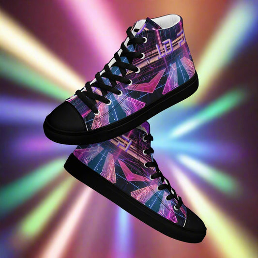LO FI Women’s high top canvas shoes - Free Delivery! Rock / Metal / Electronic / EDM / Underground - Alternative Apparel and Merch Only from Phase B Records.