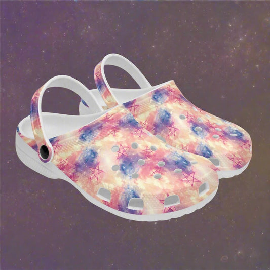 Pentagram Stars Rok-Clogs - Alternative Art Clogs for Men/Women/Kids